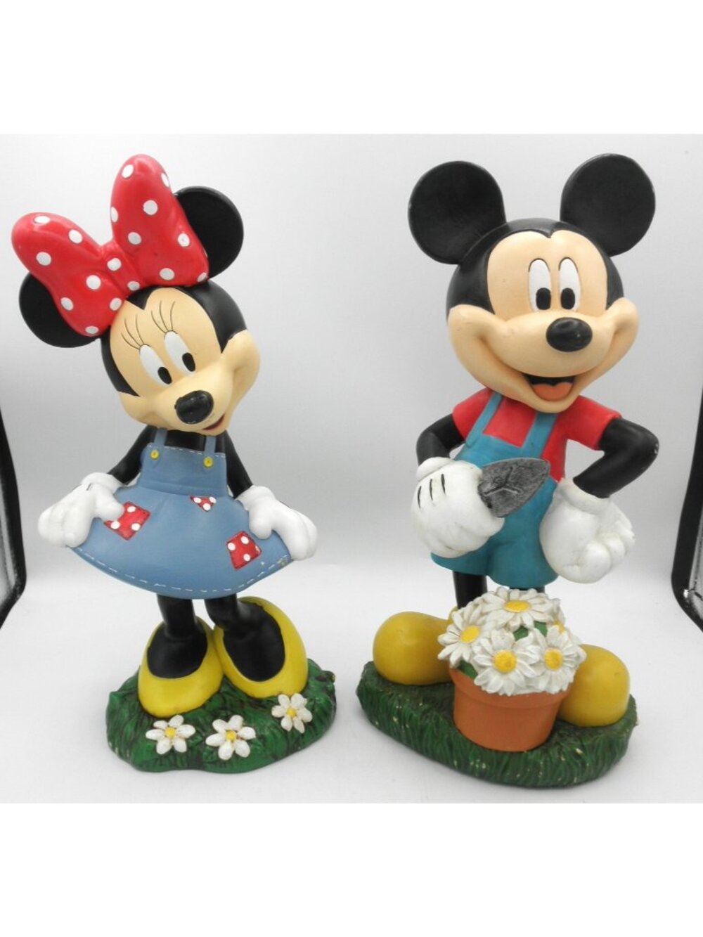 Mickey Mouse Planting Daisies with Minnie Mouse 14 Inch Statuary Figurines
